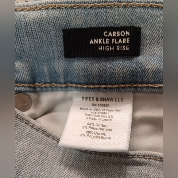 A Veronica Beard Carson Ankle Flare High Rise Denim Jeans - Picture 11 of 12